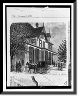 Arrival of visitors outside home of James A. Garfield, at Mentor, Ohio.from a sketch by our special artist, Historic Reproduction