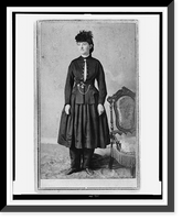 Dr. Mary Edwards Walker, full-length portrait, standing, facing left.photo by M.J. Powers, Plumb Gallery, Washington, D.C, Historic Reproduction