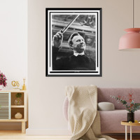 Historic Framed Print, [Willi Boskovsky, head-and-shoulders portrait, facing right, holding baton],  17-7/8" x 21-7/8"