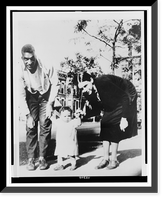 Mrs. Jane Newton, her husband, Herbert Newton, and child, full-length portraits, standing, Vintage Poster