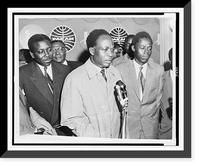Kwame Nkrumah, President of Ghana, being interviewed by reporters at New York International Airport, after he arrived from Accra, Vintage Print