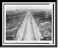 Historic Framed Print, [Bird's-eye view of street and park after bombing, Berlin, Germany],  17-7/8" x 21-7/8"