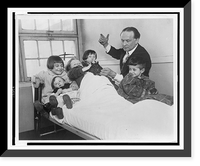 Historic Framed Print, [Houdini performs for hospitalized children],  17-7/8" x 21-7/8"