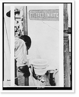 African-American man drinking at water fountain designated colored" in the American south" Classic, Antique Poster