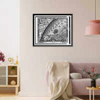 Historic Framed Print, Un missionnaire du moyen &acirc;ge raconte qu'il avait trouv&eacute; le point o&ugrave; le ciel et la Terre se touchent ...,  17-7/8" x 21-7/8"