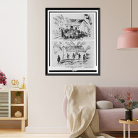 Honest voters trying to elect their officers, in front of the house. Ballot box stuffers, electing their men, behind the house Classic, Antique Wall Art