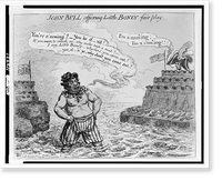 John Bull offering Little Boney fair play, Vintage Print