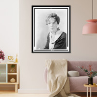 Historic Framed Print, [Amelia Earhart, head-and-shoulders portrait, full face],  17-7/8" x 21-7/8"