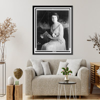 Historic Framed Print, [Olga Samaroff Stokowski, three-quarter length portrait, seated, facing slightly left, holding book],  17-7/8" x 21-7/8"