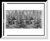 Historic Framed Print, The woods where the 147 lay at the time of the charge of the rebels on Culps Hill near Spanglers Lane,  17-7/8" x 21-7/8"