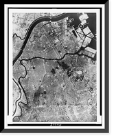 Aerial photo of Tokyo before the first large-scale incendiary bombing attack by the U.S. 20th Air Force operations, Antique Poster