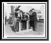 Women police officers inspecting and practicing with handguns, Antique Print