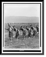 Five Maori men posing in traditional clothing doing haka dance (war dance) Classic, Vintage Poster