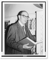 Sir Isaiah Berlin, half-length portrait, holding book, Historic Print