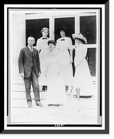 Pres. Woodrow Wilson, and Ellen Axson Wilson, posed standing, full length, on steps, with their daughters, Jessie, Eleanor, and Margaret, Vintage Poster