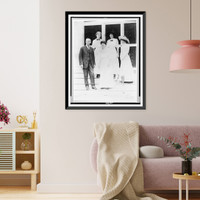 Pres. Woodrow Wilson, and Ellen Axson Wilson, posed standing, full length, on steps, with their daughters, Jessie, Eleanor, and Margaret, Vintage Poster