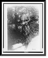 Historic Framed Print, [Mrs. Warren G. Harding, full-length portrait, standing outside her home, facing front],  17-7/8" x 21-7/8"