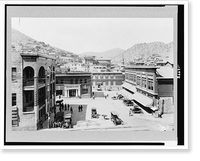 Historic Framed Print, [Main Street, looking north, Bisbee, Arizona, showing the Bank of Bisbee, and houses on hillside],  17-7/8" x 21-7/8"