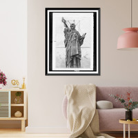Historic Framed Print, New York - Preparing the Statue of liberty" on Bedloe's Island,  for the formal unvailing [sic] on October 28th - Present condition of the work.from a sketch by a staff artist.",  17-7/8" x 21-7/8"