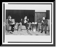 Joseph Alsop seated between two people, during 1972 trip to China, Historic Print