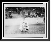 Stephen Francis O'Neill, Cleveland AL baseball player, full-length portrait, squatting on baseball field, Vintage Wall Art