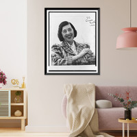Solita Solano, head-and-shoulders portrait, smiling, facing front, in Grosse Pointe, Michigan, 1939, Vintage Print