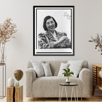Solita Solano, head-and-shoulders portrait, smiling, facing front, in Grosse Pointe, Michigan, 1939, Vintage Print