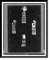 Gold pendants from Monte Alb&aacute;n, in the collection of the Museo Nacional, Vintage Poster