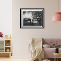 Historic Framed Print, [Boys pouring wax(?) into molds in factory],  17-7/8" x 21-7/8"