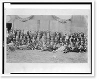 John M. Harlan seated in the center of a large group of men posed for a portrait, Antique Print