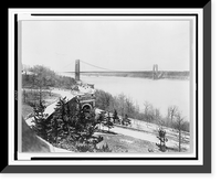 Historic Framed Print, George Washington Bridge & Fort Tryon Park,  17-7/8" x 21-7/8"
