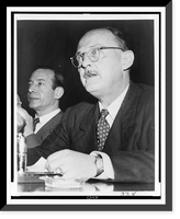 Historic Framed Print, [Owen Lattimore, seated, facing left, testifying before the Senate Foreign Relations Subcommittee. Abe Fortas, Lattimore's attorney, is seated on the left],  17-7/8" x 21-7/8"