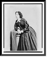 Sara Payson Parton, known as Fanny Fern, three-quarter length portrait, standing, facing left, Antique Print