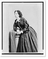 Sara Payson Parton, known as Fanny Fern, three-quarter length portrait, standing, facing left, Antique Print