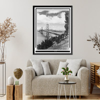 Historic Framed Print, [San Francisco and San Francisco-Oakland Bay Bridge from Yerba Buena Island],  17-7/8" x 21-7/8"
