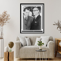 Vice-President Richard Nixon with Argentina's new President Arturo Frondizi, in South America Classic, Historic Reproduction