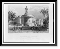 Historic Framed Print, The Exchange and Girards bank.W.H. Bartlett ; S.T. Davis.,  17-7/8" x 21-7/8"