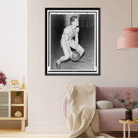 Mildred Babe" Didrickson Zaharias, full-length portrait, standing, facing right, holding basketball", Vintage Wall Art