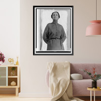 Historic Framed Print, [Miss Mercedes de Acosta, half-length portrait, standing, facing front].photographed by Olivia Wyndham.,  17-7/8" x 21-7/8"