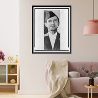 Historic Framed Print, [B.P. Koirala, head-and-shoulders portrait, facing front],  17-7/8" x 21-7/8"
