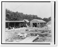 Stone carvers and cutters' sheds used in the construction of the Jefferson Building, Library of Congress, Vintage Poster