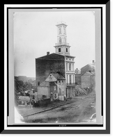 Humane(?) engine house and adjacent structures, Norristown, Pennsylvania Classic, Antique Print