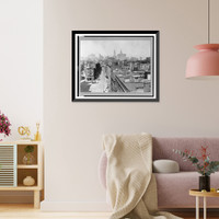 Historic Framed Print, [New York City, including the Lower East Side, from Manhattan Bridge],  17-7/8" x 21-7/8"