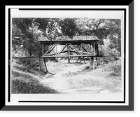 Old bridge in Crooked Creek, Cambridge, Ohio, Vintage Wall Art