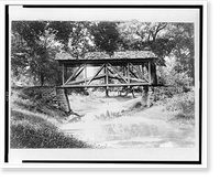 Old bridge in Crooked Creek, Cambridge, Ohio, Vintage Wall Art
