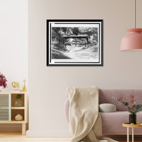 Old bridge in Crooked Creek, Cambridge, Ohio, Vintage Wall Art