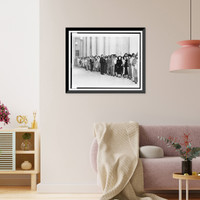 Historic Framed Print, Waiting for courtroom seats,  17-7/8" x 21-7/8"