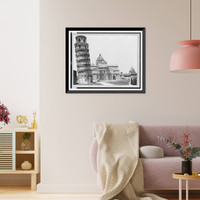 Historic Framed Print, Pisa - Parte posteriore della Cattedrale, il Campanile e il Camposanto.Ed. Alinari.,  17-7/8" x 21-7/8"