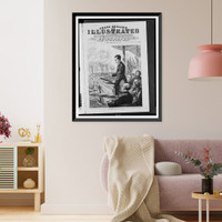 Historic Framed Print, July 4th, 1876. The centennial celebration in Philadelphia-Richard Henry Lee of Virginia, reading the Declaration of Independence at Independence Square, July 4th.Hyde.,  17-7/8" x 21-7/8"