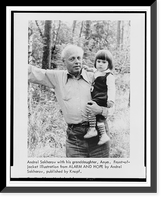 Andrei Sakharov, half-length portrait, standing outdoors, facing slightly right, holding his granddaughter, Anya, Vintage Wall Art